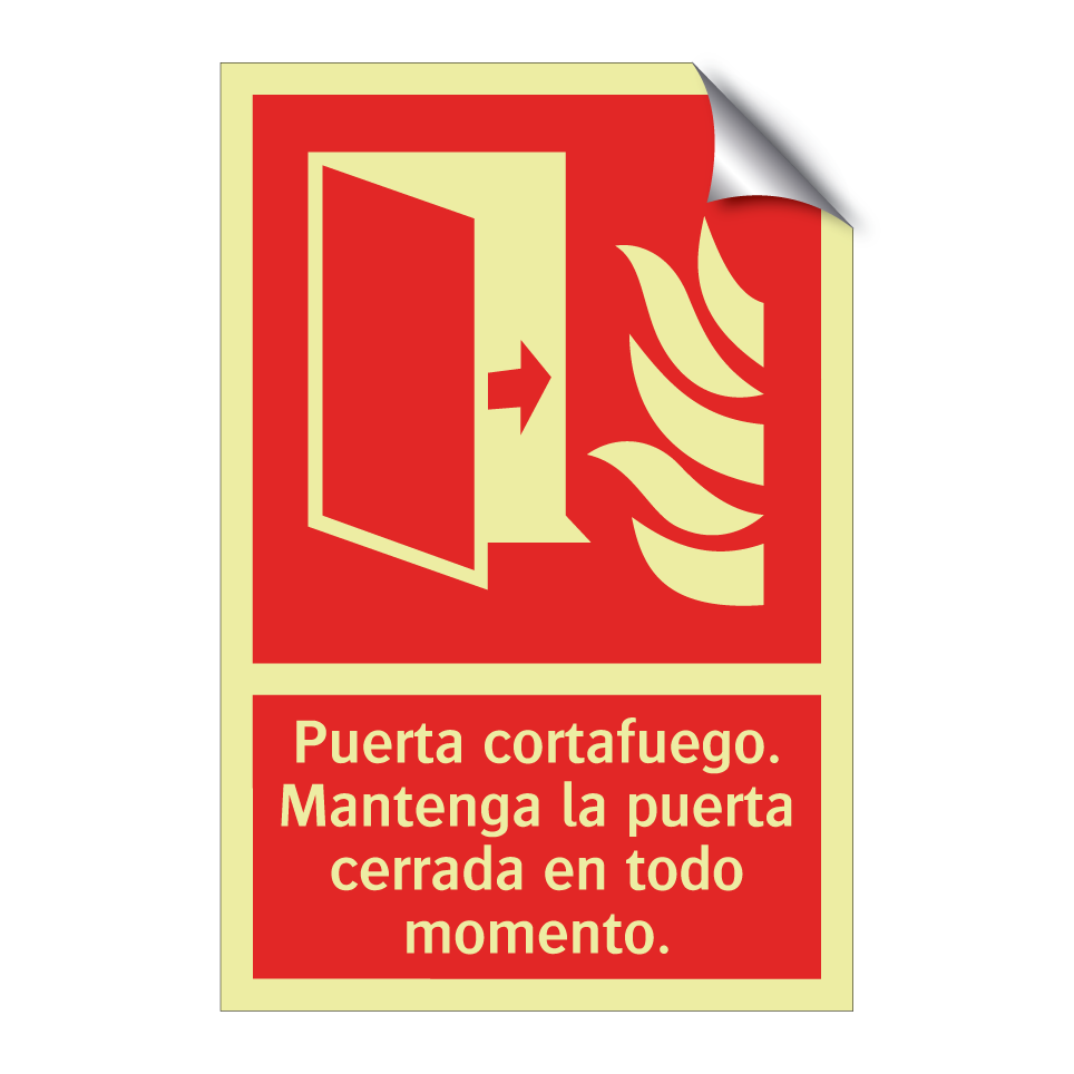 Puerta cortafuego. Mantenga la puerta cerrada en todo momento.