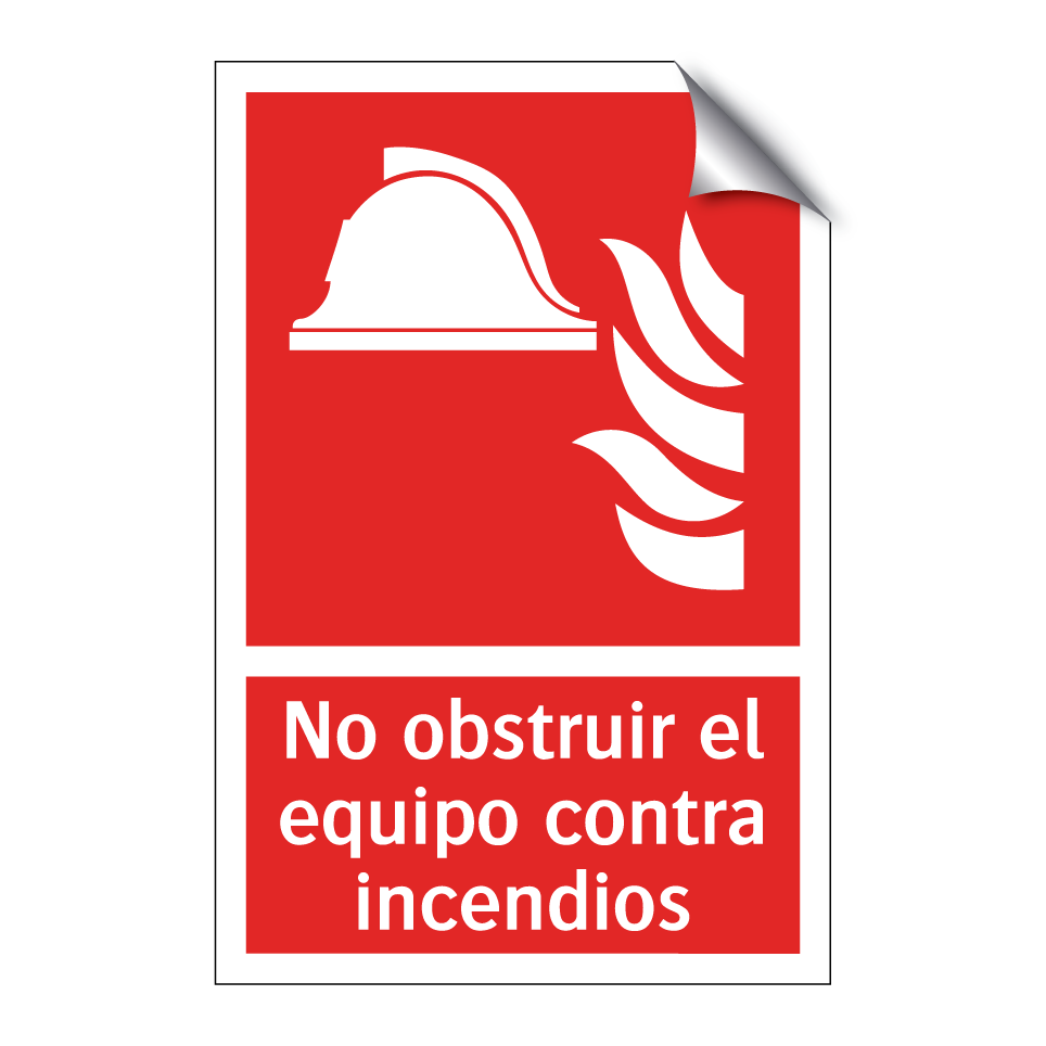 No obstruir el equipo contra incendios