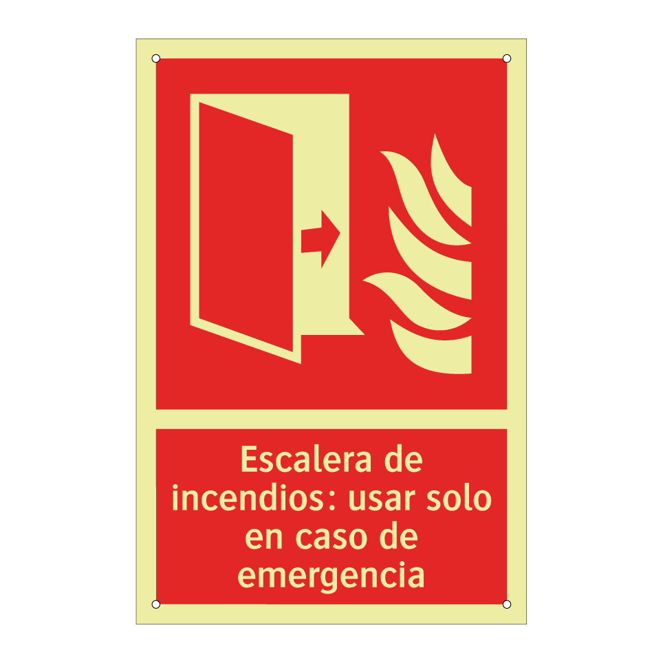 Escalera de incendios: usar solo en caso de emergencia