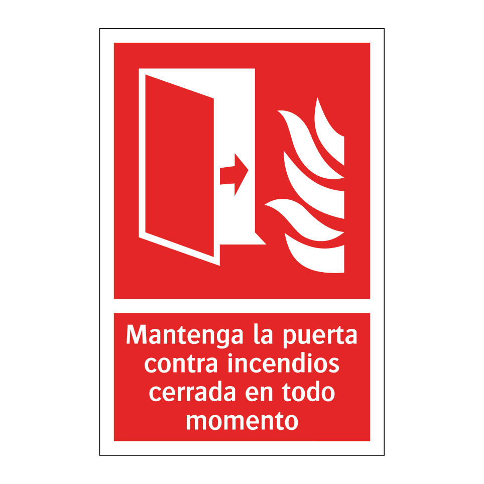 Mantenga la puerta contra incendios cerrada en todo momento