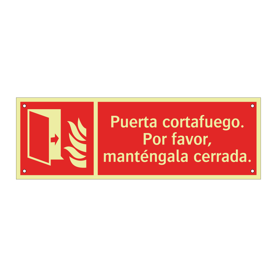 Puerta cortafuego. Por favor, manténgala cerrada.