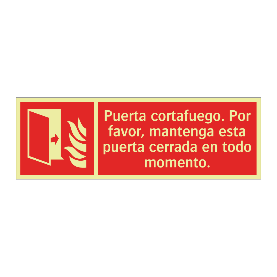 Puerta cortafuego. Por favor, mantenga esta puerta cerrada en todo momento.