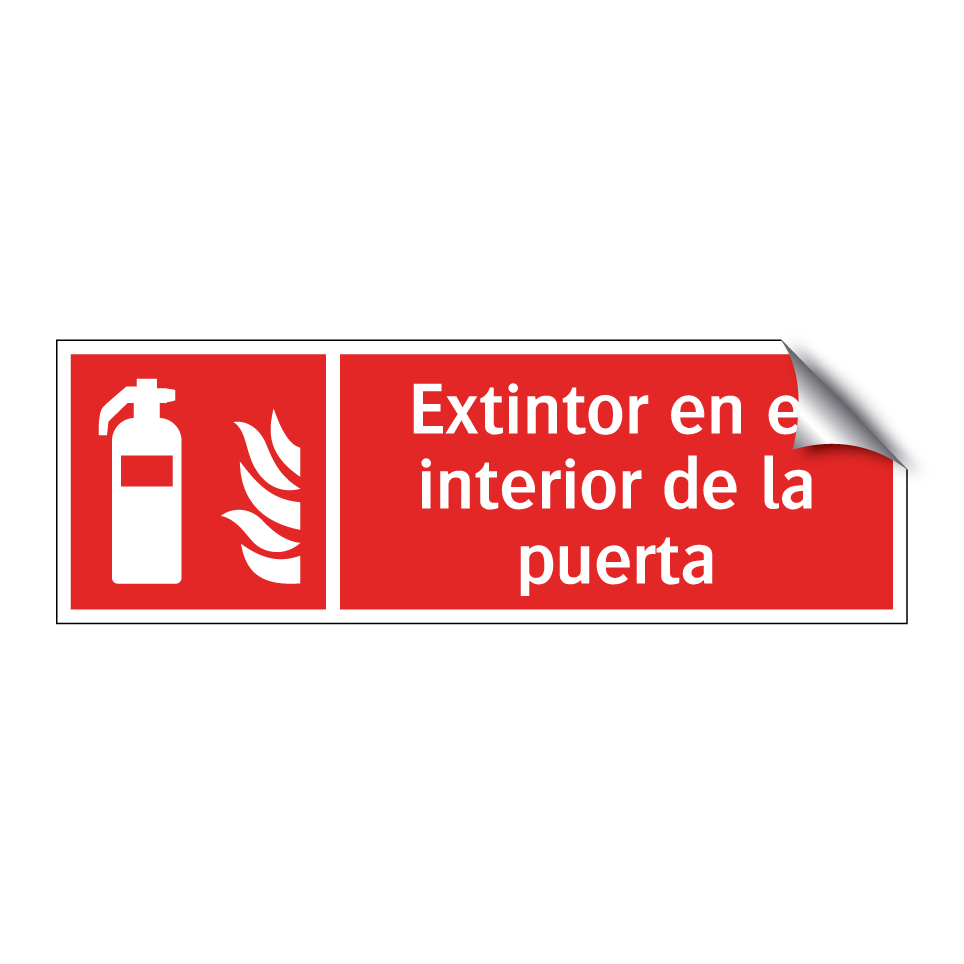 Extintor en el interior de la puerta