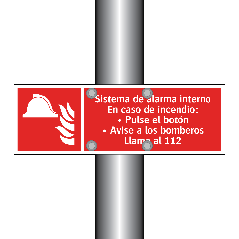 Sistema de alarma interno En caso de incendio: • Pulse el botón • Avise a los bomberos Llame al 112
