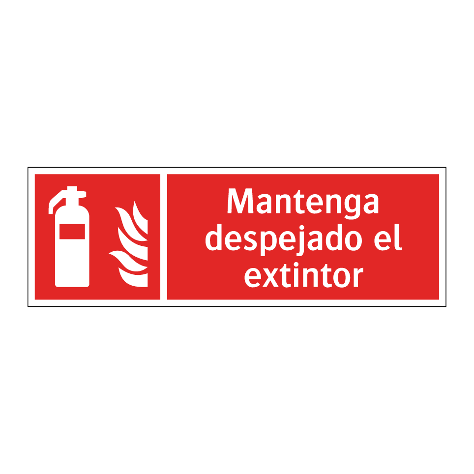 Mantenga despejado el extintor