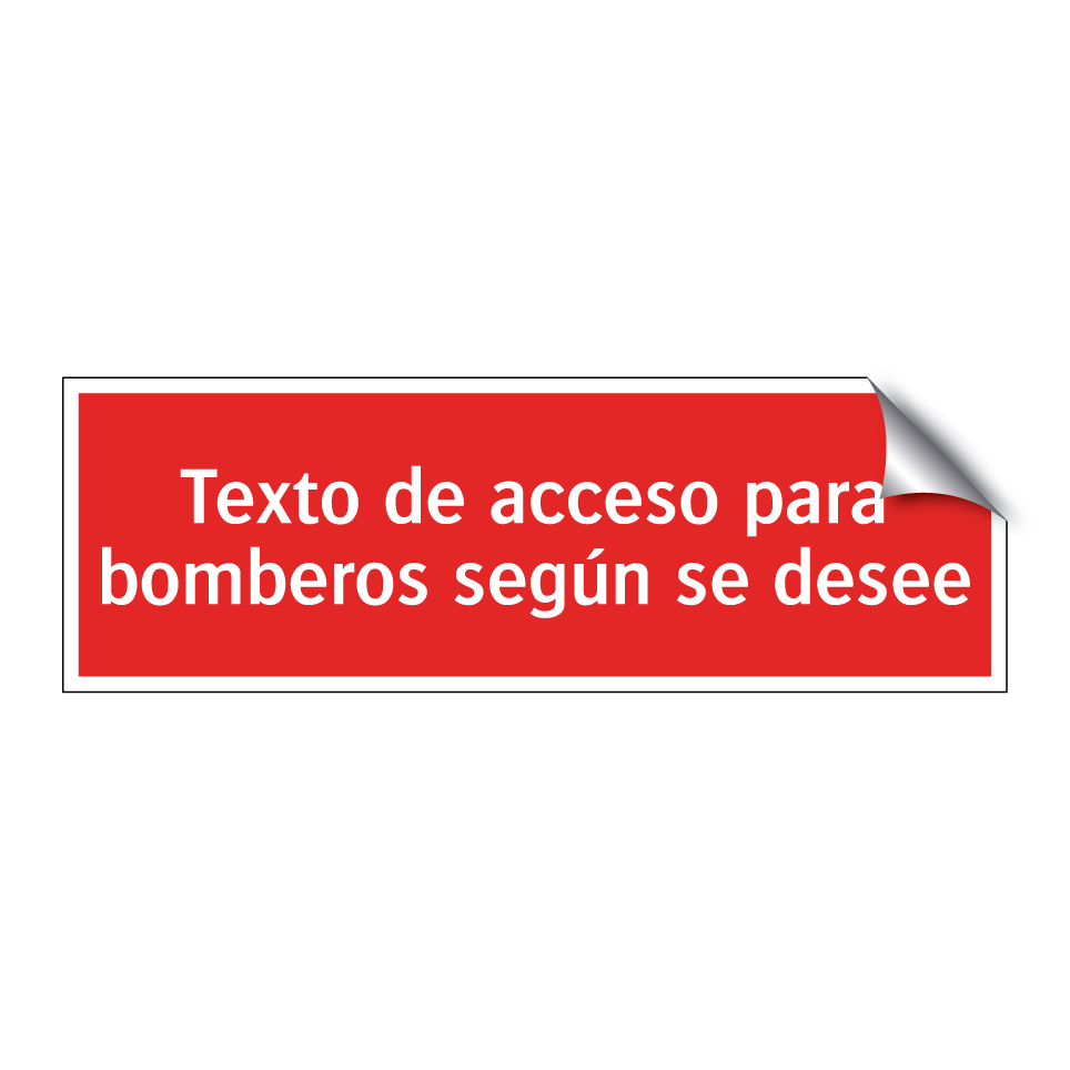 Texto de acceso para bomberos según se desee