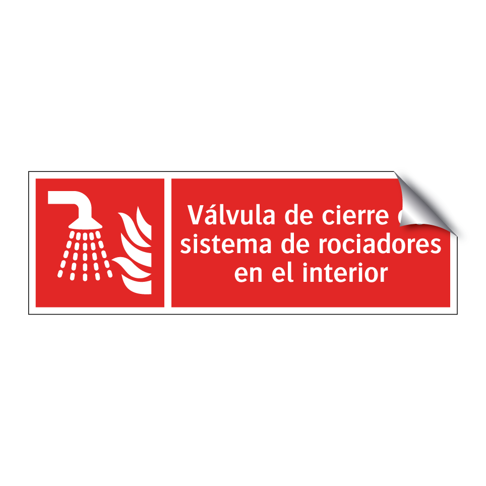 Válvula de cierre del sistema de rociadores en el interior