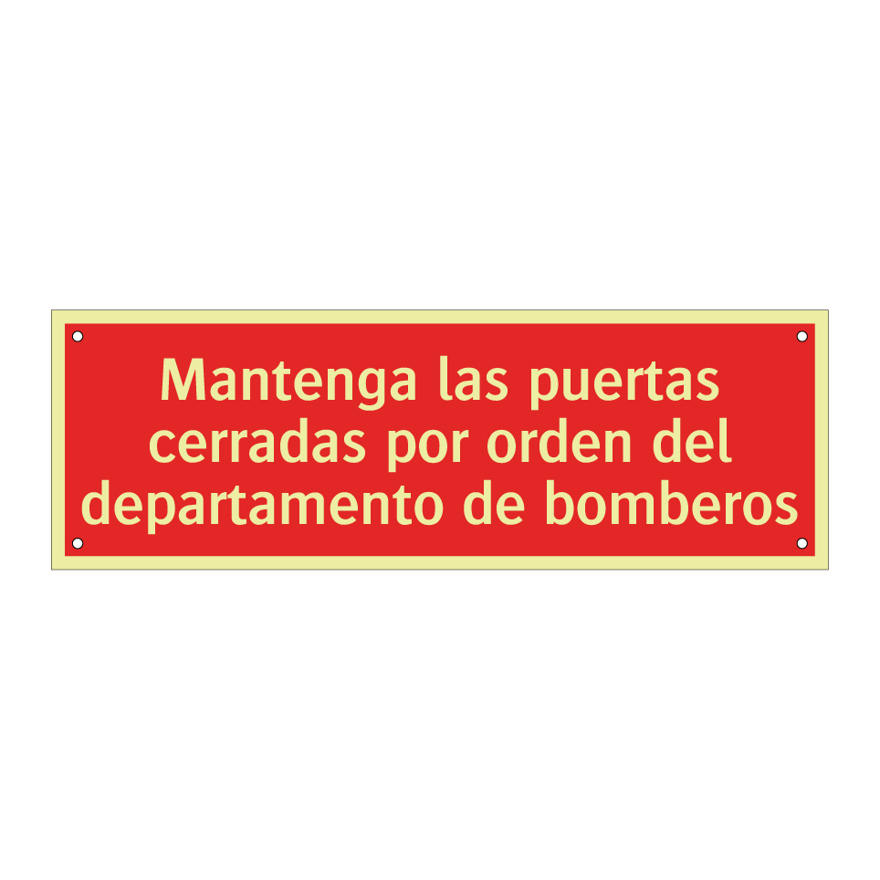 Mantenga las puertas cerradas por orden del departamento de bomberos