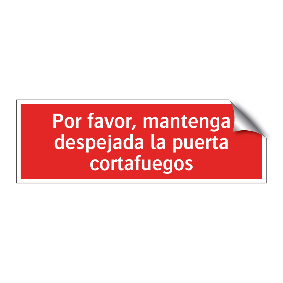 Por favor, mantenga despejada la puerta cortafuegos