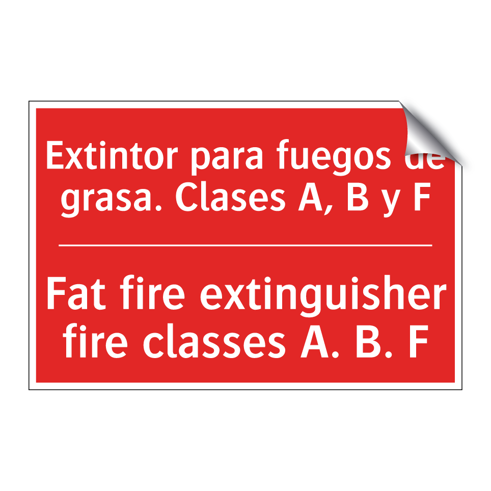 Extintor para fuegos de /.../ - Fat fire extinguisher fire /.../ Sign ...