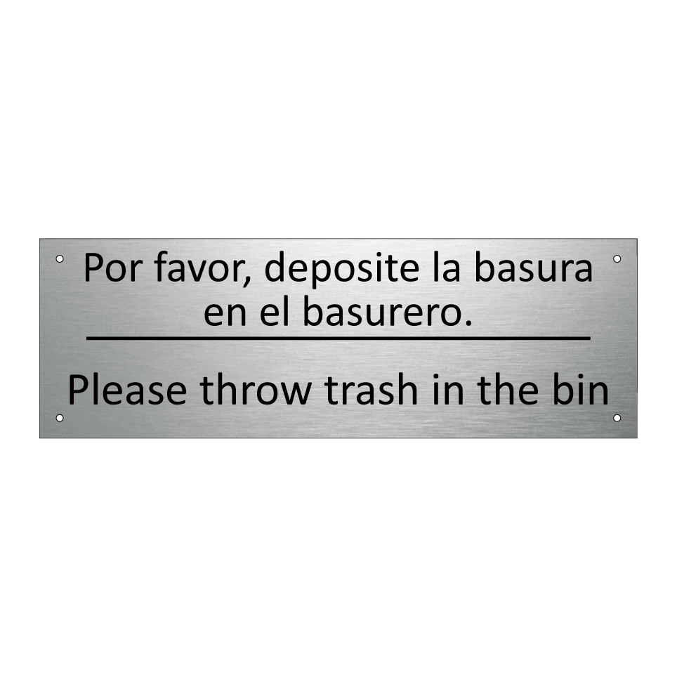 Por favor, deposite la basura /.../ - Please throw trash in the bin