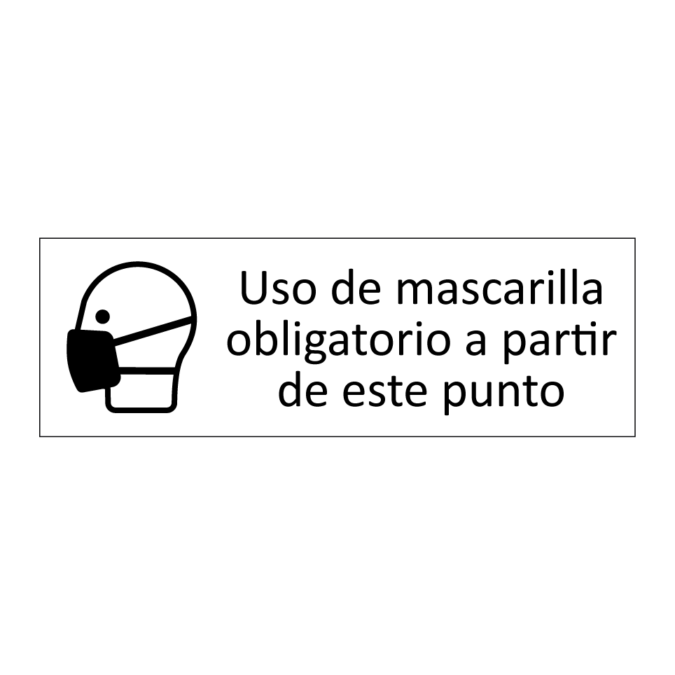 Uso de mascarilla obligatorio a partir de este punto