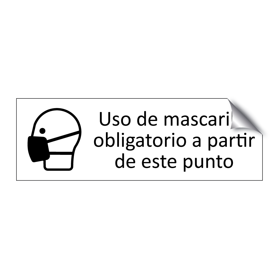 Uso de mascarilla obligatorio a partir de este punto