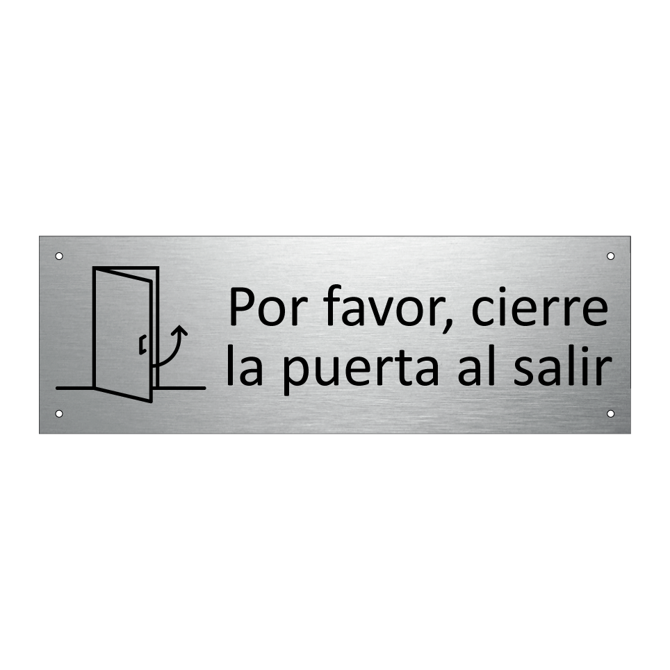 Por favor, cierre la puerta al salir