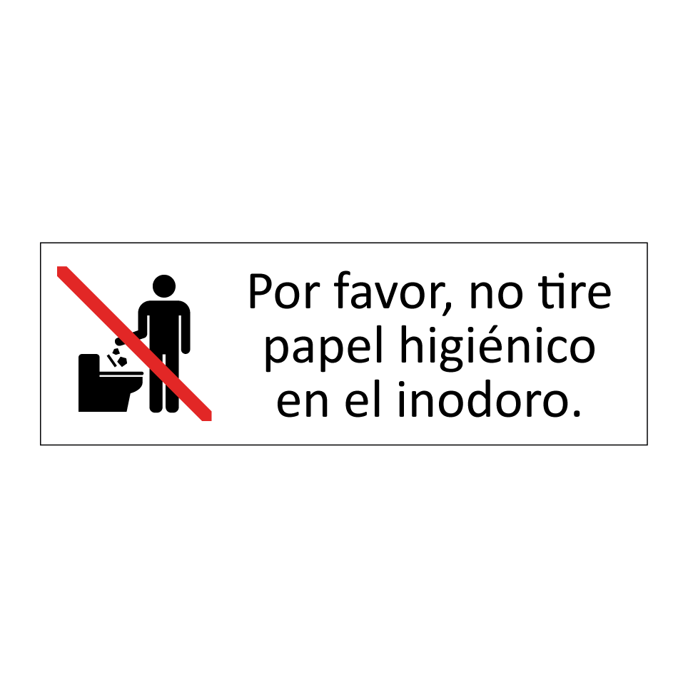 Por favor, no tire papel higiénico en el inodoro.
