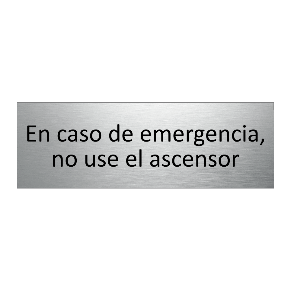 En caso de emergencia, no use el ascensor