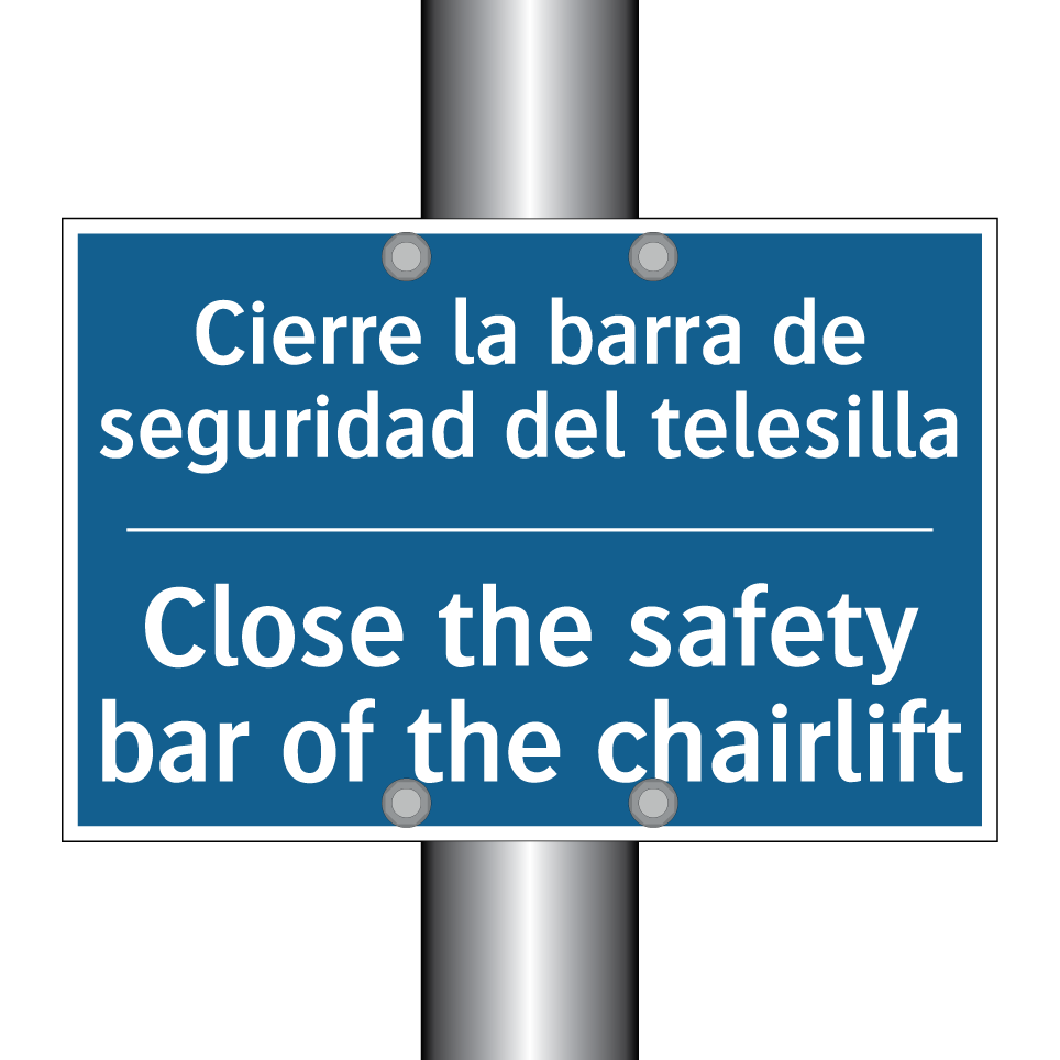 Cierre la barra de seguridad del  /.../ - Close the safety bar of the chairlift /.../