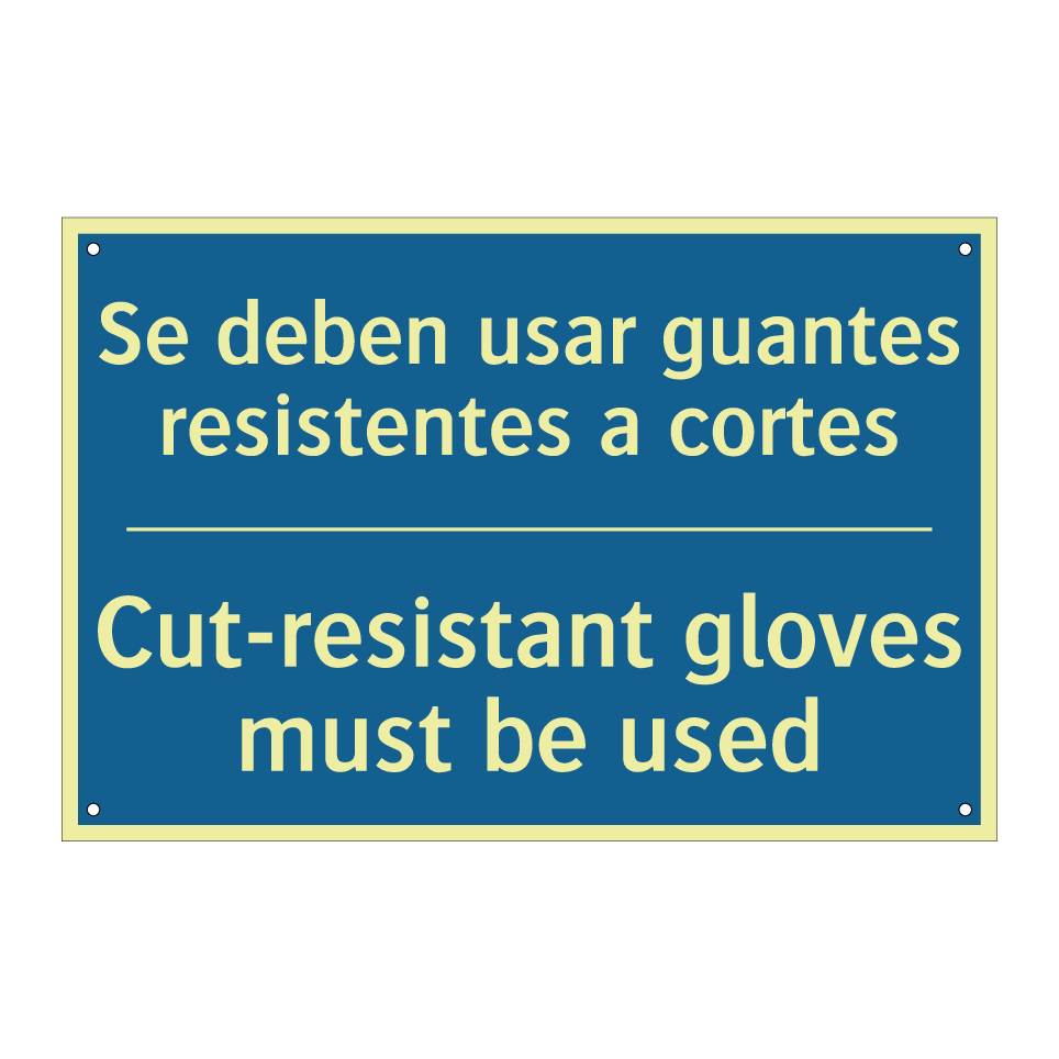 Se deben usar guantes resistentes  /.../ - Cut-resistant gloves must be used /.../