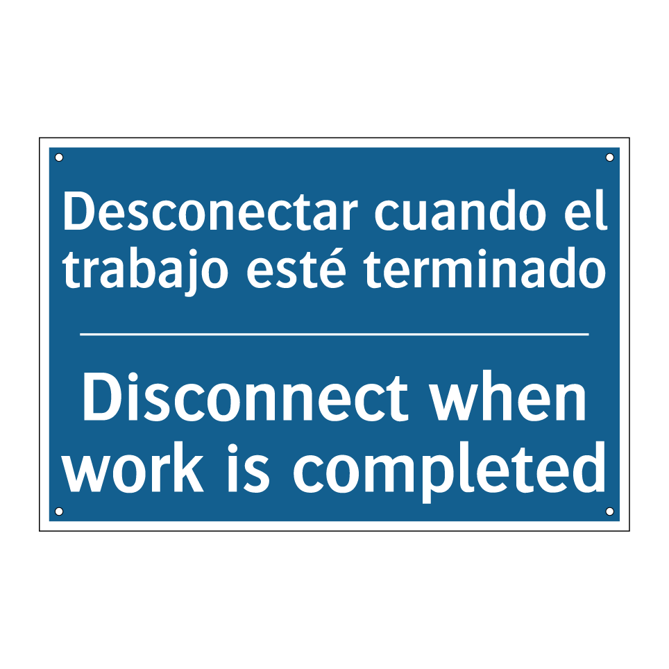 Desconectar cuando el trabajo  /.../ - Disconnect when work is completed /.../