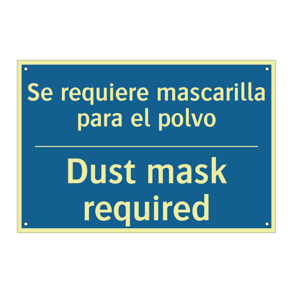 Se requiere mascarilla para el  /.../ - Dust mask required