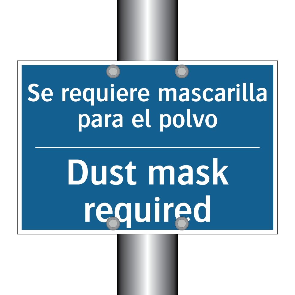 Se requiere mascarilla para el  /.../ - Dust mask required