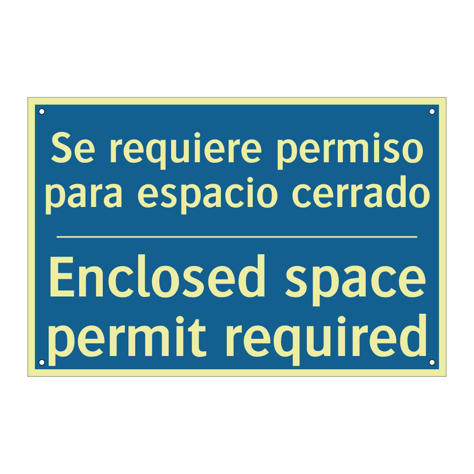 Se requiere permiso para espacio  /.../ - Enclosed space permit required