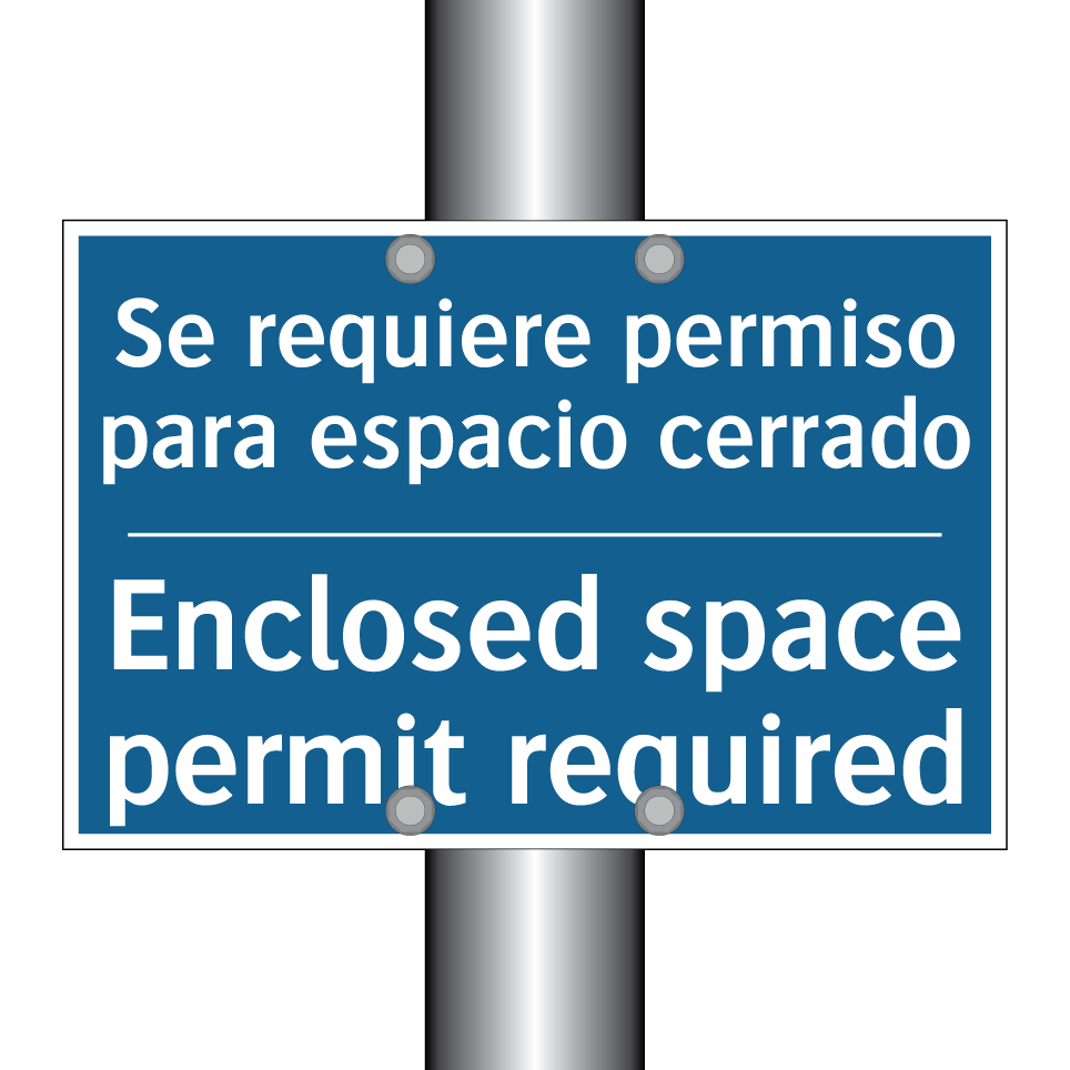 Se requiere permiso para espacio  /.../ - Enclosed space permit required
