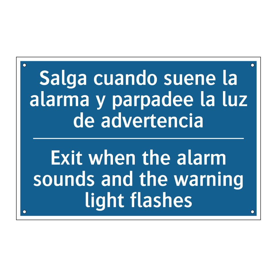 Salga cuando suene la alarma y  /.../ - Exit when the alarm sounds and  /.../