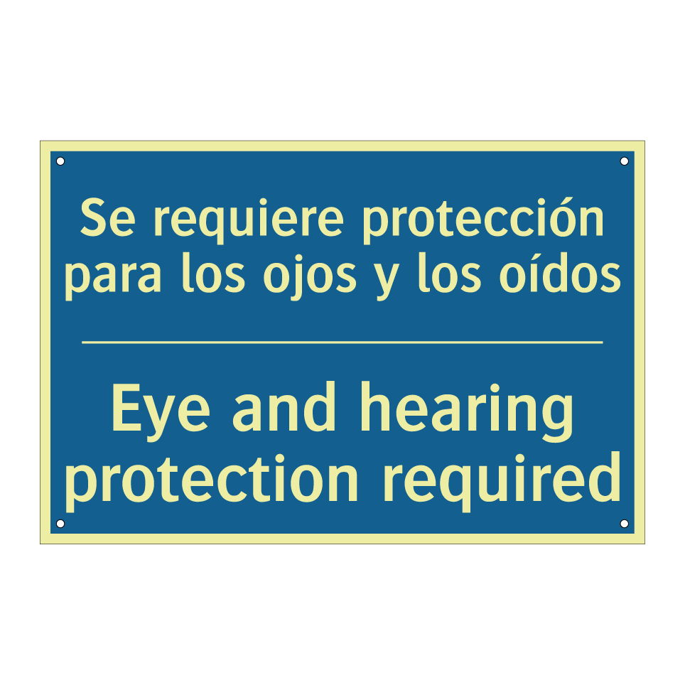 Se requiere protección para los  /.../ - Eye and hearing protection required /.../