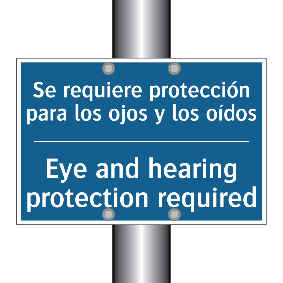 Se requiere protección para los  /.../ - Eye and hearing protection required /.../