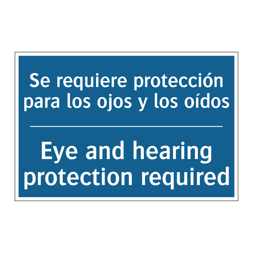 Se requiere protección para los  /.../ - Eye and hearing protection required /.../