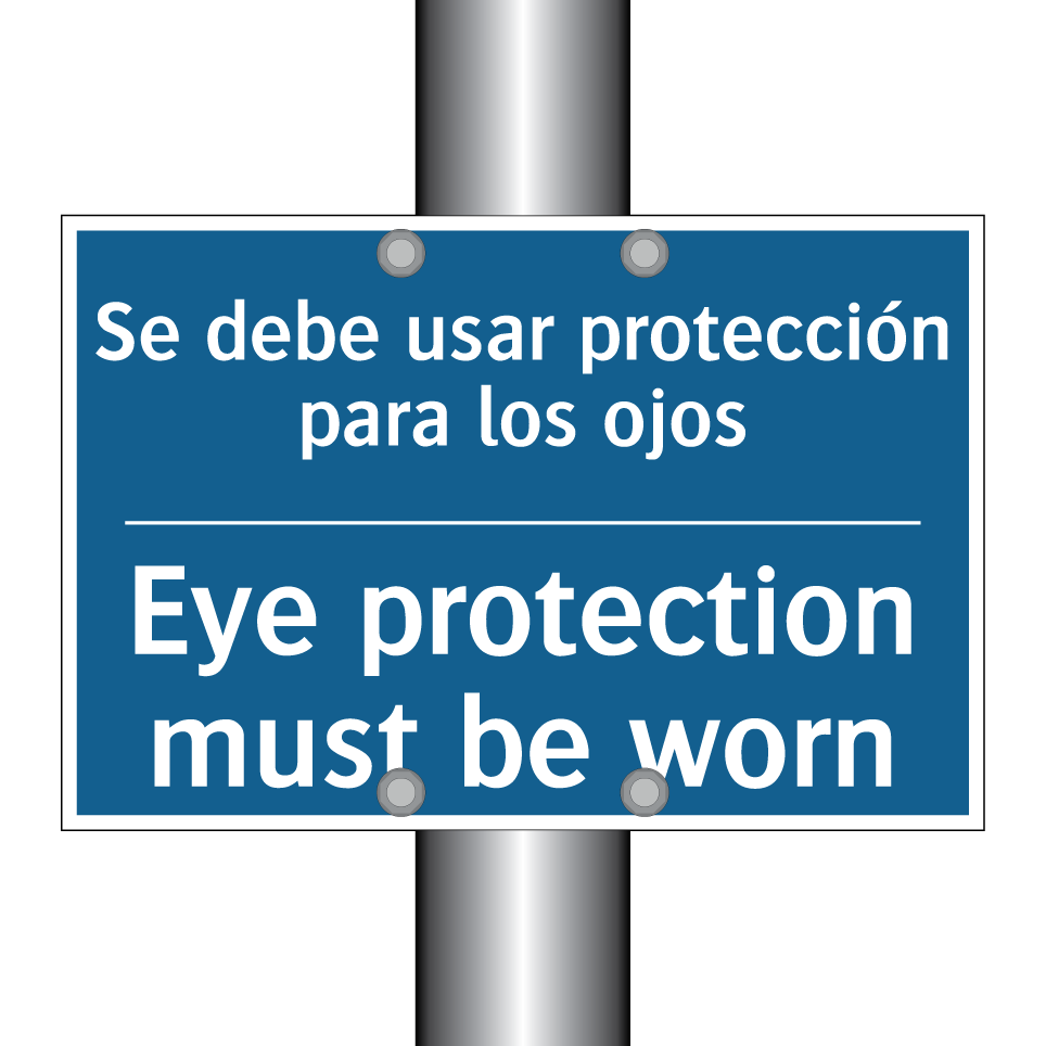 Se debe usar protección para los  /.../ - Eye protection must be worn