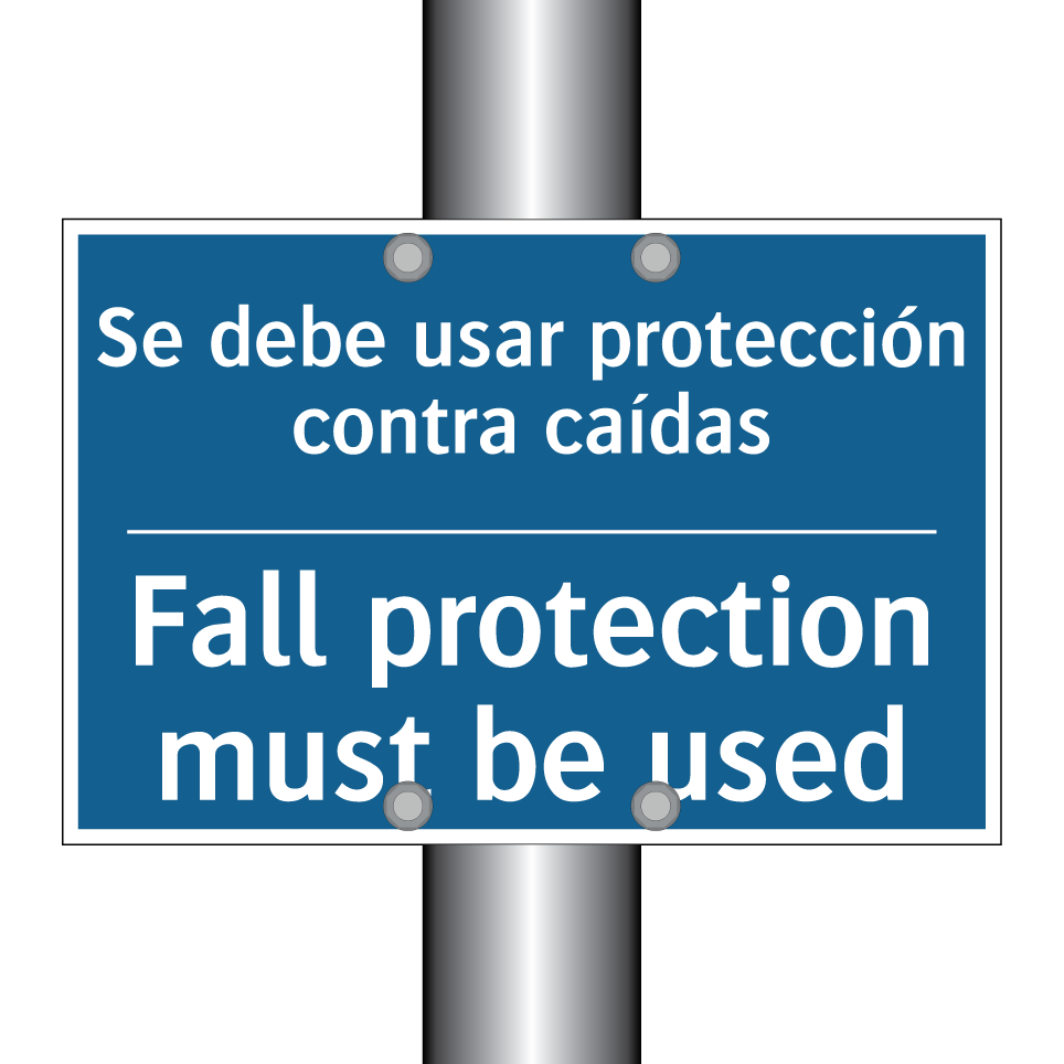 Se debe usar protección contra  /.../ - Fall protection must be used
