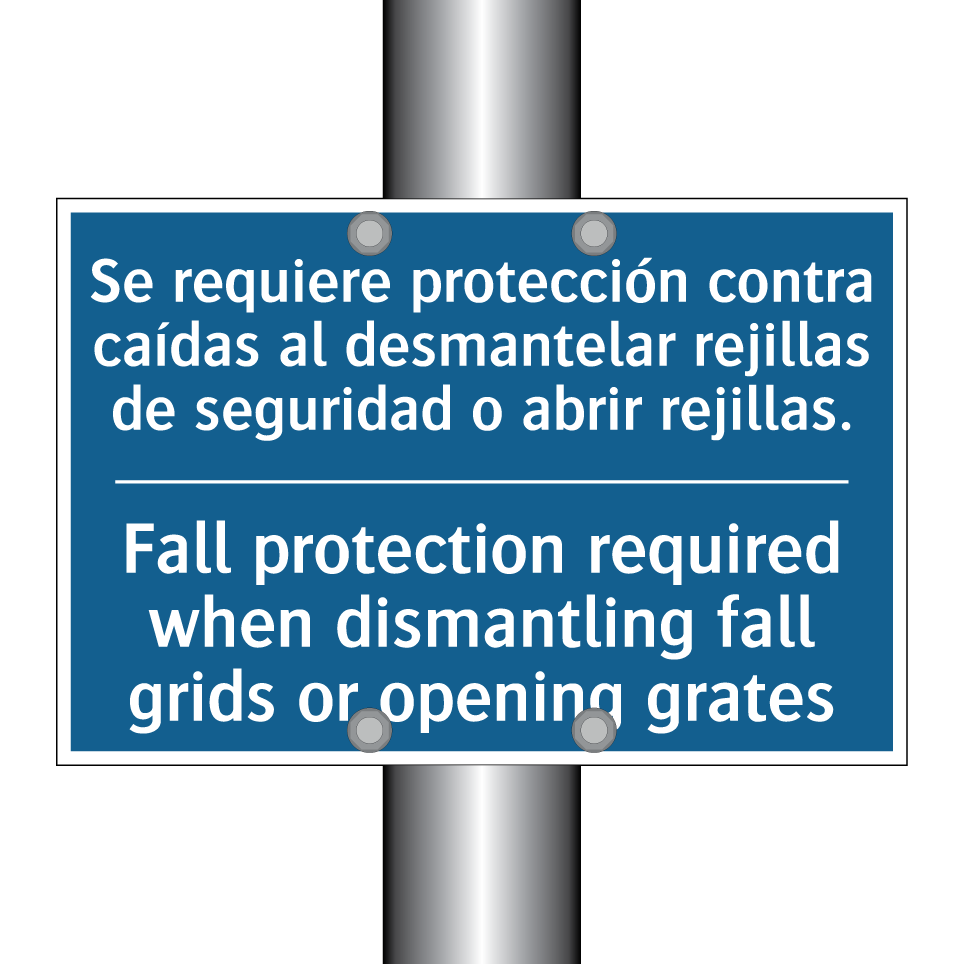 Se requiere protección contra  /.../ - Fall protection required when  /.../
