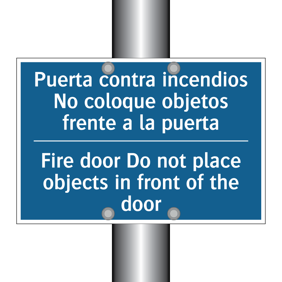 Puerta contra incendios No coloque  /.../ - Fire door Do not place objects  /.../