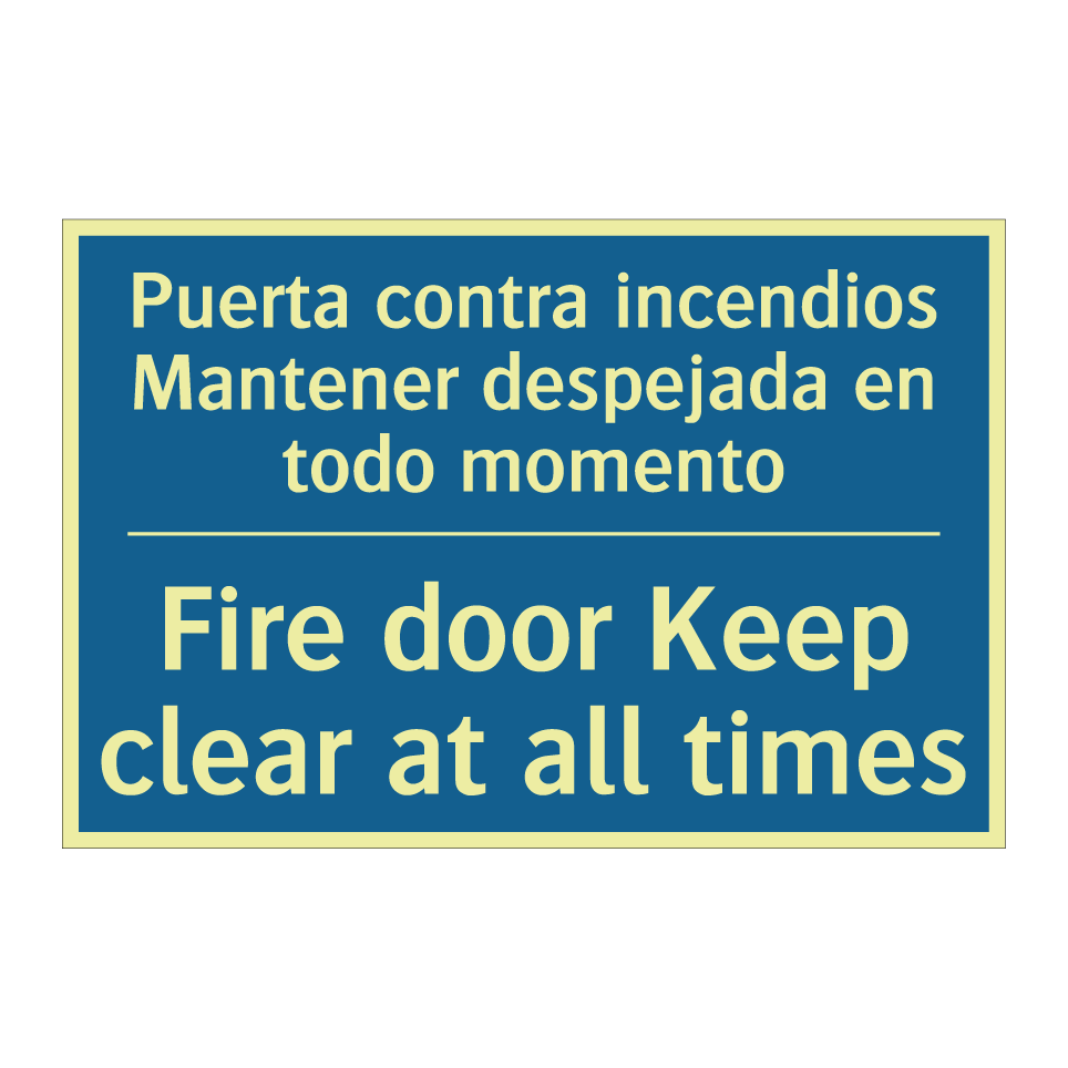 Puerta contra incendios Mantener  /.../ - Fire door Keep clear at all times /.../