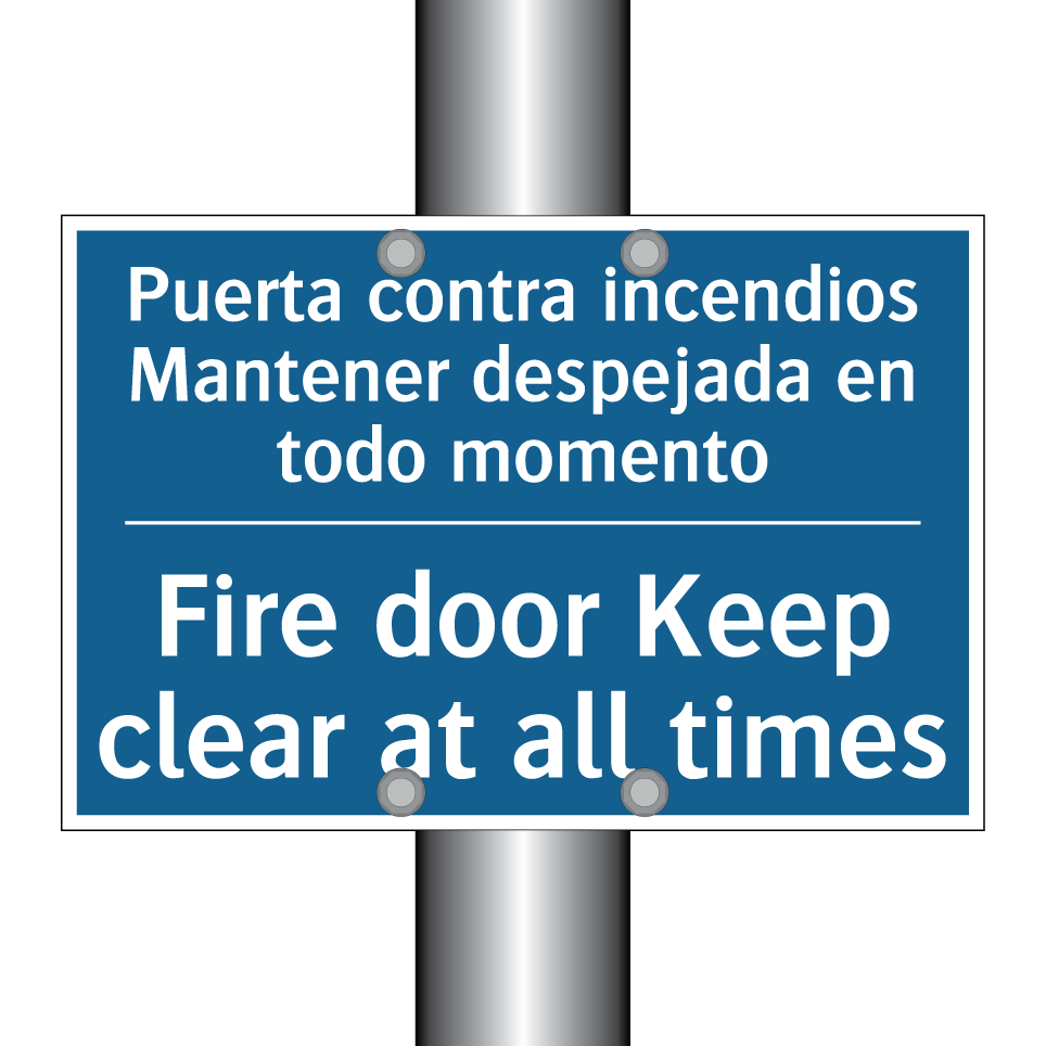 Puerta contra incendios Mantener  /.../ - Fire door Keep clear at all times /.../