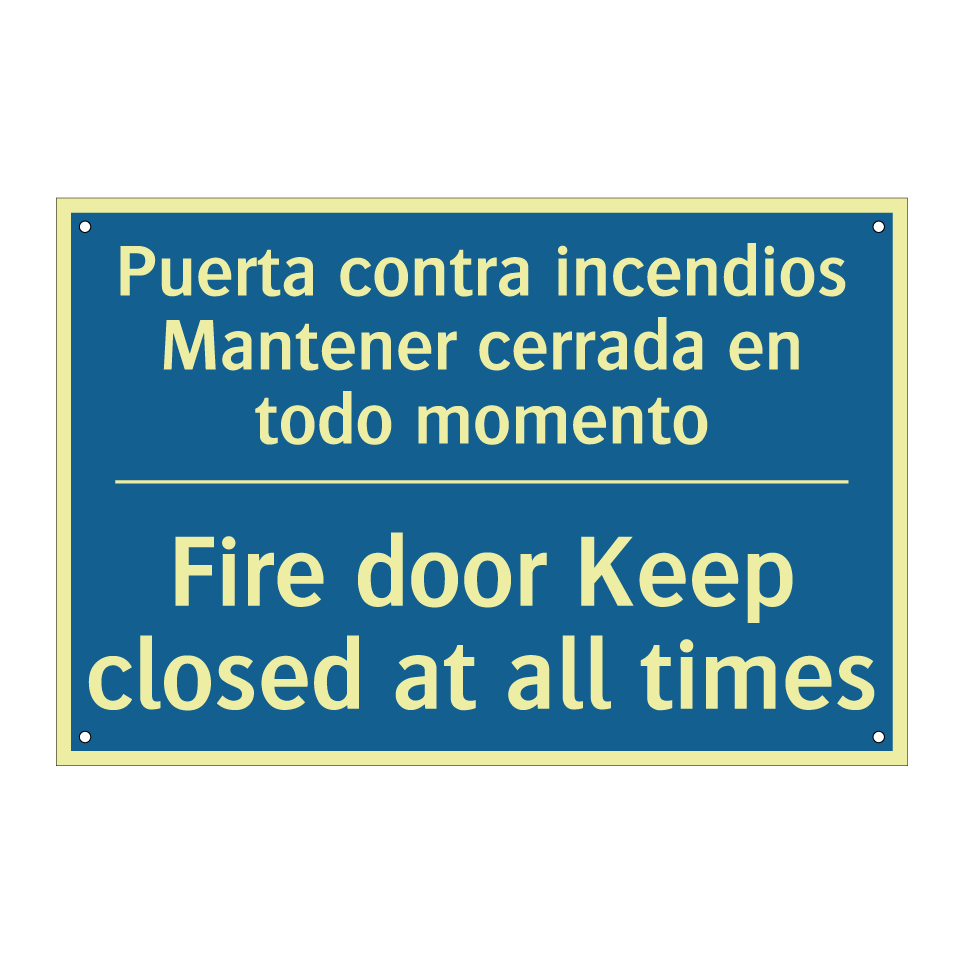 Puerta contra incendios Mantener  /.../ - Fire door Keep closed at all times /.../