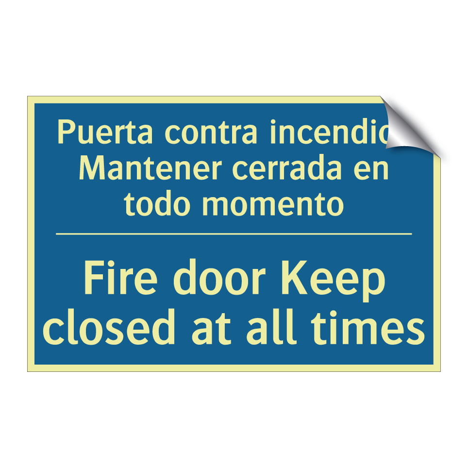 Puerta contra incendios Mantener  /.../ - Fire door Keep closed at all times /.../