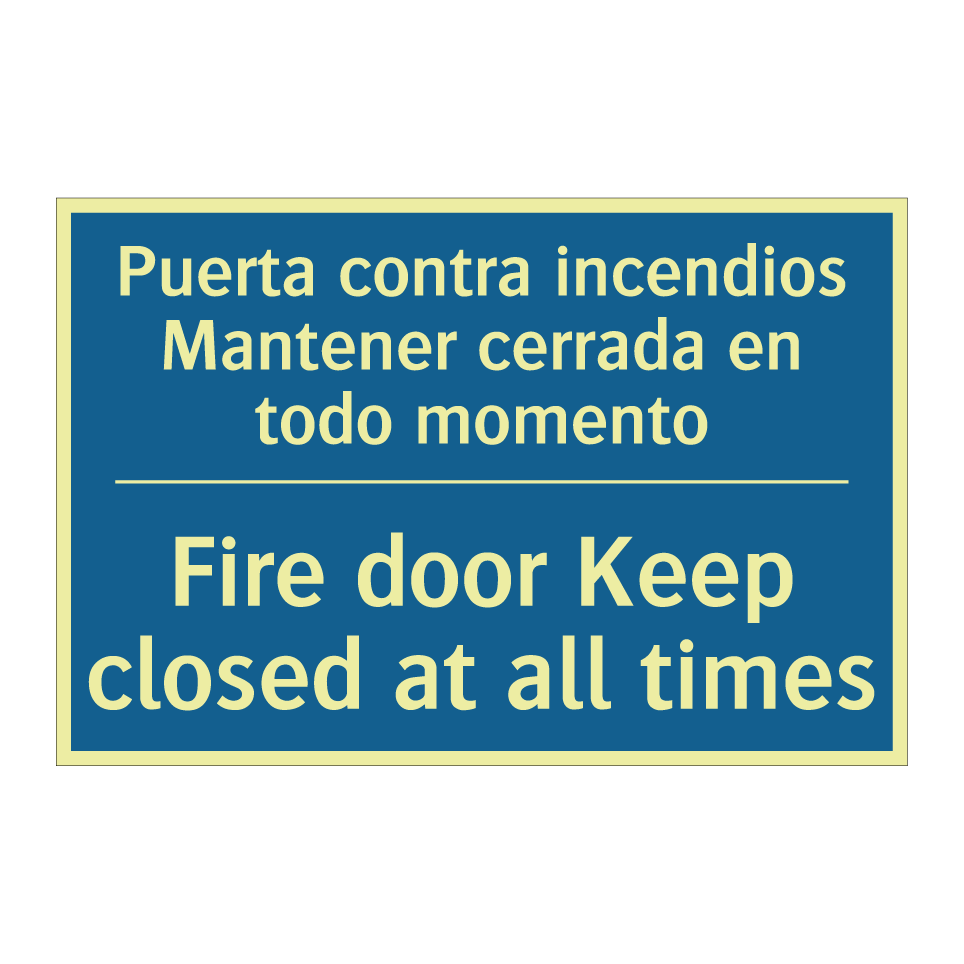 Puerta contra incendios Mantener  /.../ - Fire door Keep closed at all times /.../
