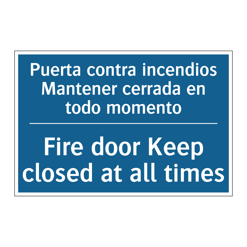 Puerta contra incendios Mantener  /.../ - Fire door Keep closed at all times /.../