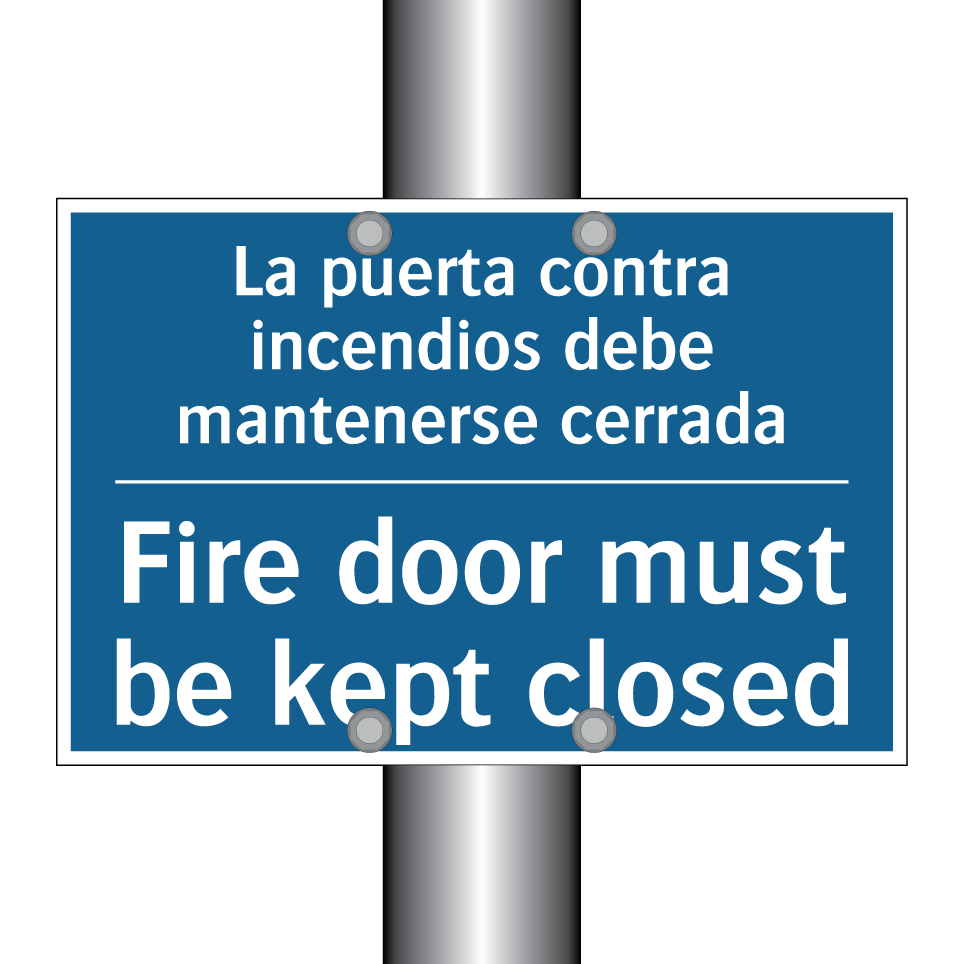 La puerta contra incendios debe  /.../ - Fire door must be kept closed