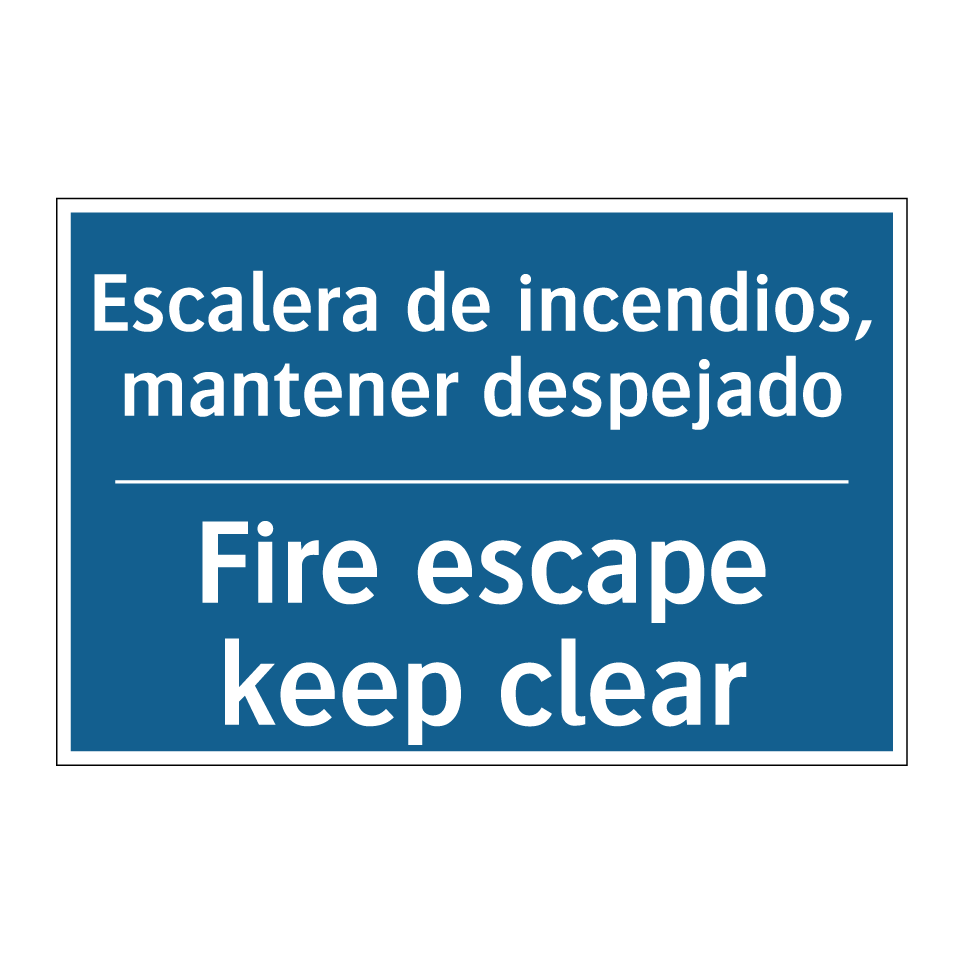 Escalera de incendios, mantener  /.../ - Fire escape keep clear