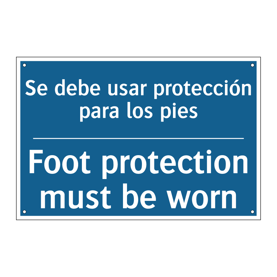 Se debe usar protección para los  /.../ - Foot protection must be worn