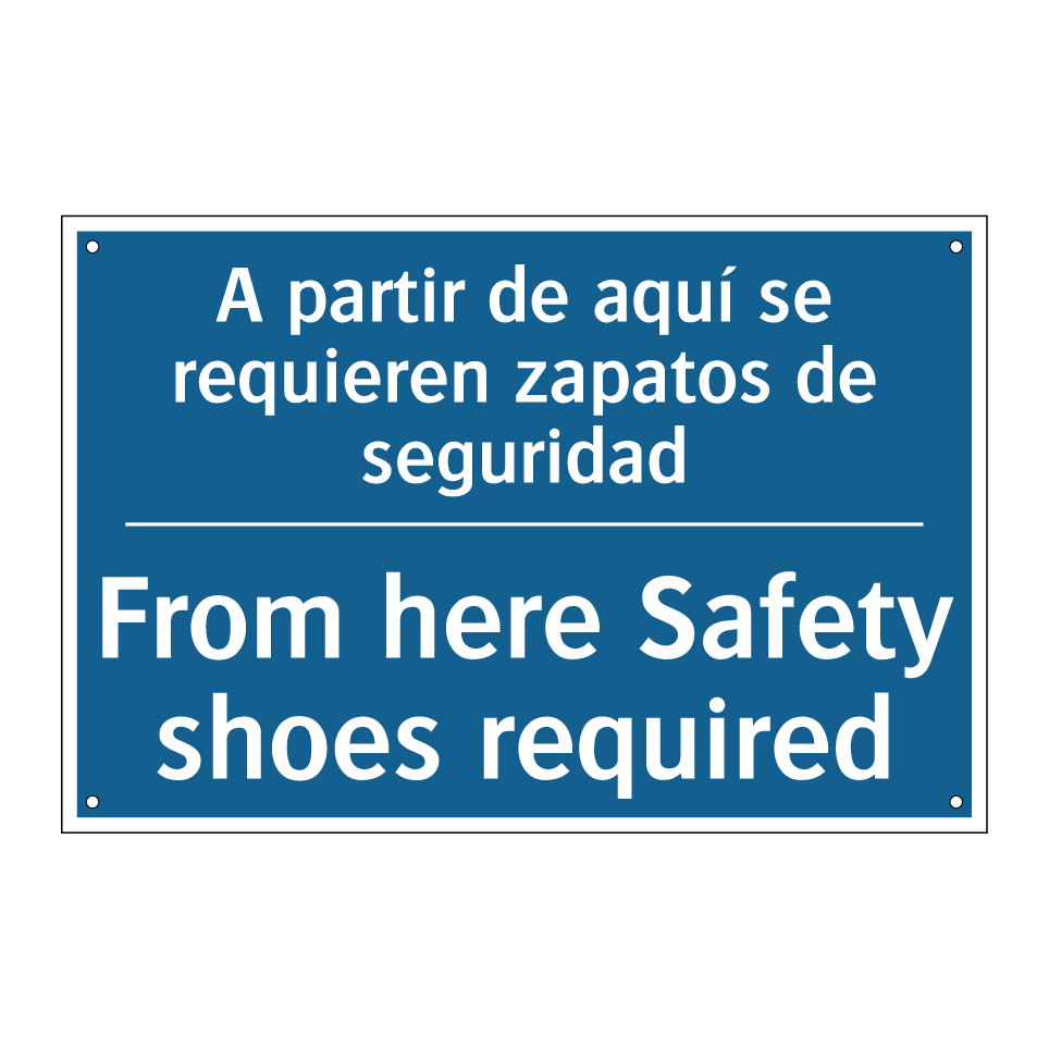 A partir de aquí se requieren  /.../ - From here Safety shoes required /.../