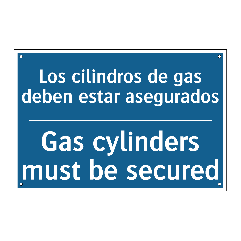 Los cilindros de gas deben estar  /.../ - Gas cylinders must be secured