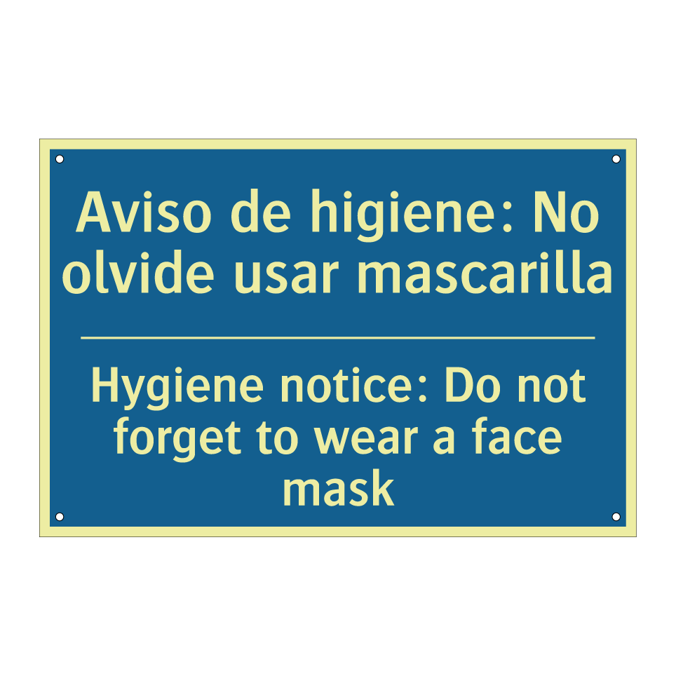 Aviso de higiene: No olvide usar  /.../ - Hygiene notice: Do not forget  /.../