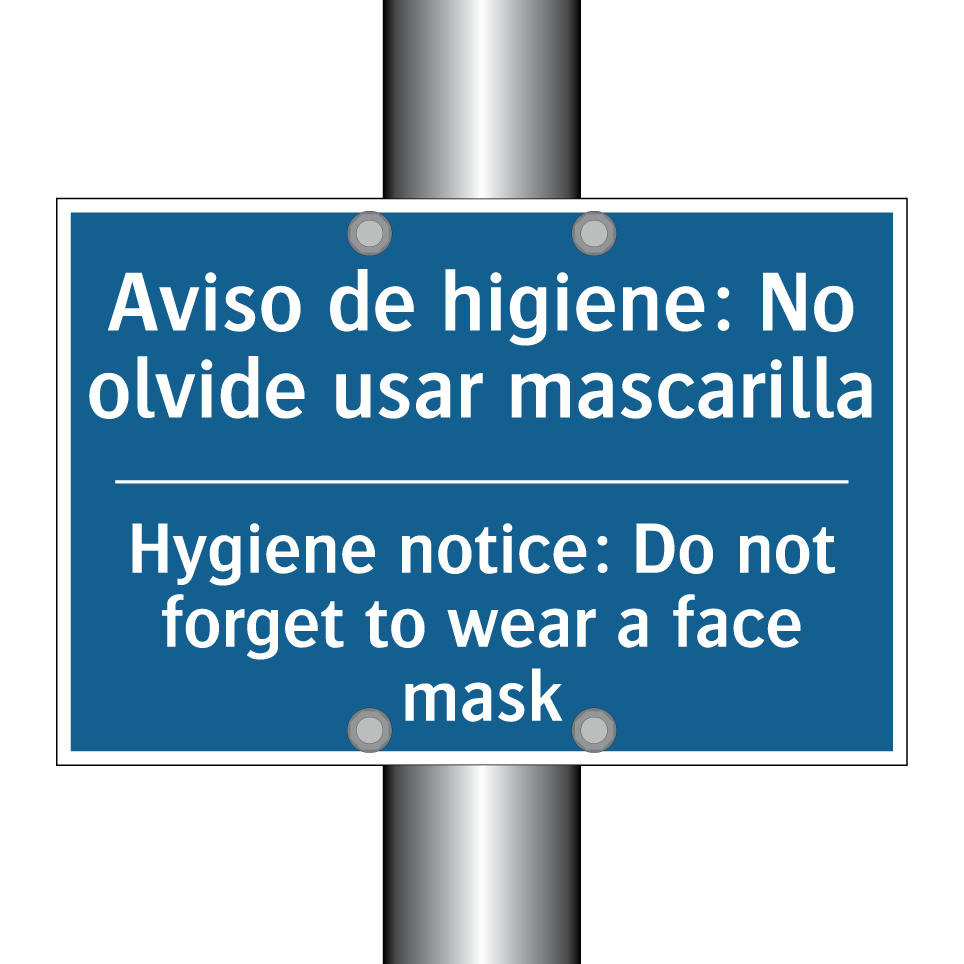 Aviso de higiene: No olvide usar  /.../ - Hygiene notice: Do not forget  /.../