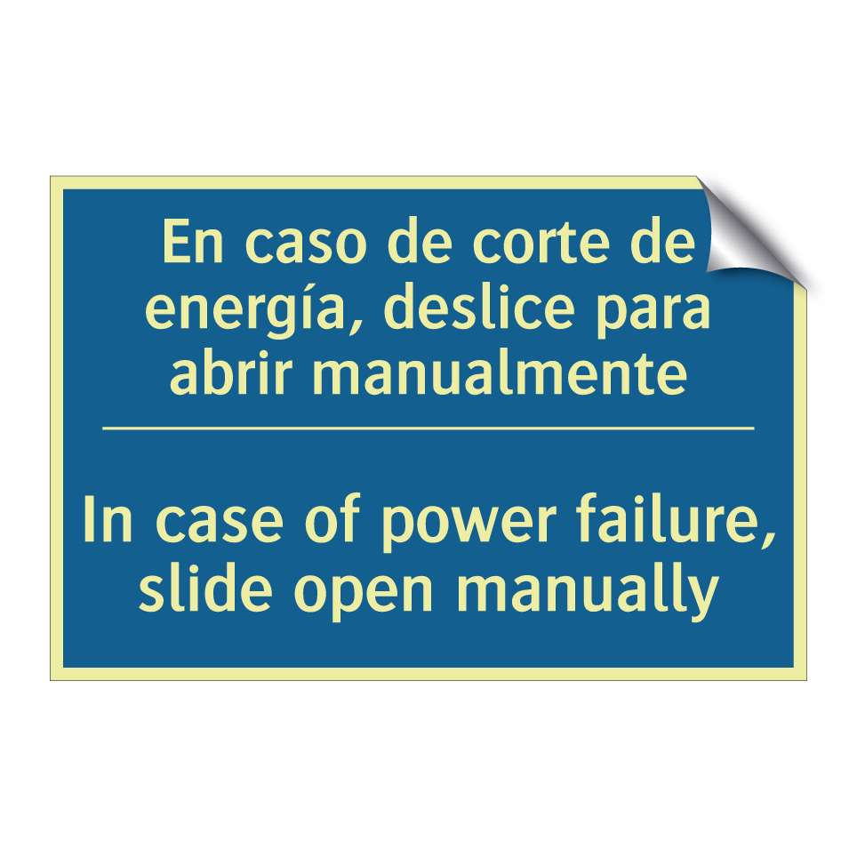 En caso de corte de energía, deslice  /.../ - In case of power failure, slide  /.../