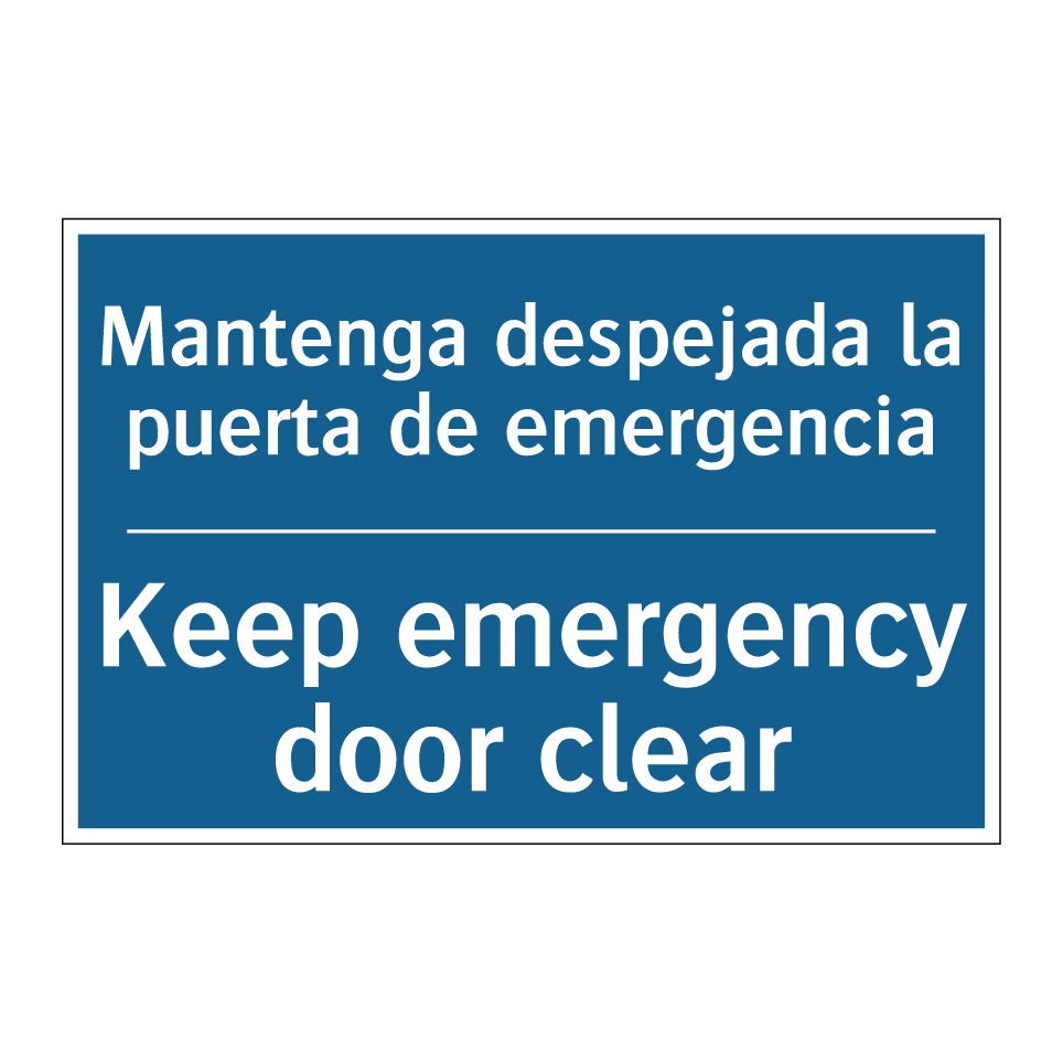 Mantenga despejada la puerta de  /.../ - Keep emergency door clear
